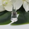 Zilveren V shape ring gezet met Labradoriet 16.5 mm