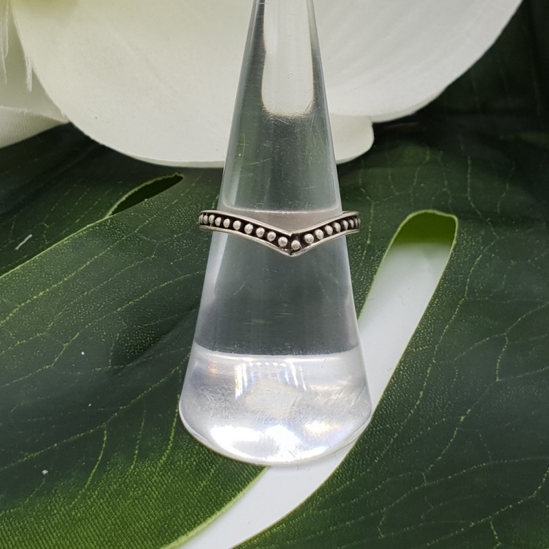 Zilveren V shape ring 17 mm