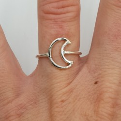 Zilveren open maan ring 16.5 mm
