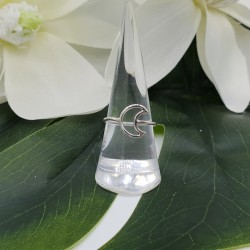 Zilveren open maan ring 16.5 mm