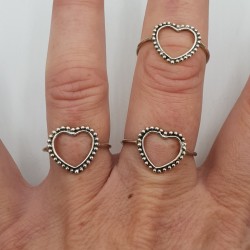 Zilveren open hart ring