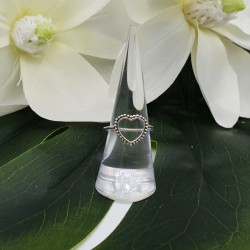 Zilveren open hart ring