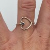 Zilveren ring met open hart