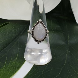 Zilveren ring met druppelvormige cabochon Maansteen 17.3 mm