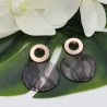 Oorbellen met ronde kant resin hanger