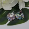 Zilver kleurige oorbellen met Abalone schelp
