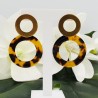 Vergulde oorbellen met open resin ring