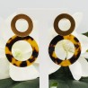 Vergulde oorbellen met open resin ring
