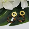 Vergulde oorbellen met open resin ring