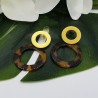 Vergulde oorbellen met open resin ring