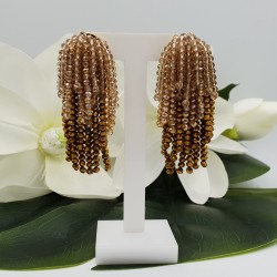 Vergulde waterval tassel oorbellen gold champagne