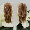 Vergulde waterval tassel oorbellen gold champagne