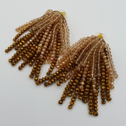 Vergulde waterval tassel oorbellen gold champagne