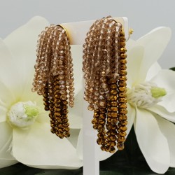 Vergulde waterval tassel oorbellen gold champagne