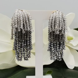 Vergulde waterval tassel oorbellen zilver