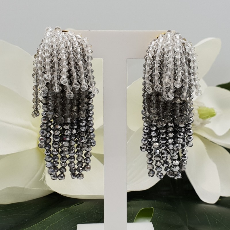 Vergulde waterval tassel oorbellen zilver