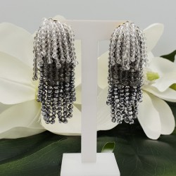 Vergulde waterval tassel oorbellen zilver