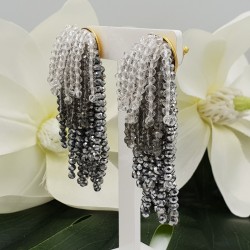 Vergulde waterval tassel oorbellen zilver