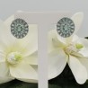Zilveren oorbellen gezet met facet geslepen aqua Chalcedoon