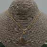 Vergulde ketting met grijze Chalcedoon hanger