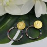 Oorbellen met open ring van resin