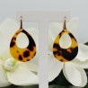Oorbellen met open druppel schildpad resin