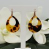 Oorbellen met open druppel schildpad resin