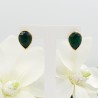 Vergulde oorknoppen gezet met groene Onyx
