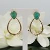Vergulde oorknoppen gezet met aqua Chalcedoon