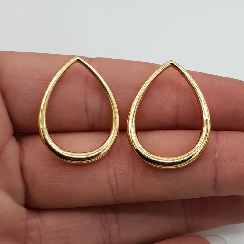 Hanger set goud kleurige open druppel medium