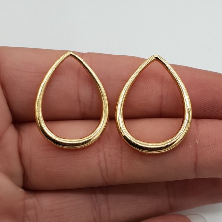 Hanger set goud kleurige open druppel medium