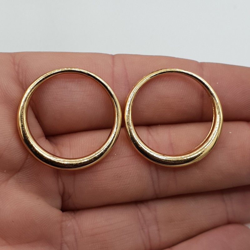 Hanger set goud kleurige open cirkel small