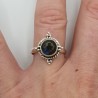Zilveren ring gezet met ronde Labradoriet 17.5 mm
