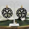 Creolen met zwarte Buffelhoorn hanger