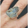 Zilveren ring gezet met zwaan van Boulder Opaal 19.3 mm