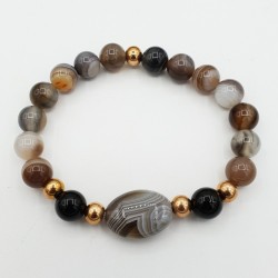 Armband van grijze Agaat en Botswana Agaat