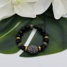 Armband van zwarte Onyx en kristallen