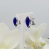 Zilveren oorknoppen gezet met blauw Chalcedoon