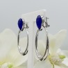 Zilveren oorknoppen gezet met blauw Chalcedoon