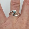 Zilveren wave ring gezet met Larimar 18 mm