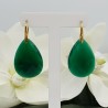 Oorbellen met grote groene Onyx