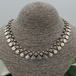 Zilveren boho stijl choker ketting