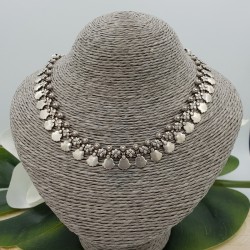 Zilveren boho stijl choker ketting