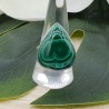 Zilveren ring gezet met brede druppelvormige Malachiet 19 mm