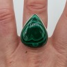 Zilveren ring gezet met brede druppelvormige Malachiet 19 mm