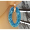 Creolen met grote ovale blauw kleurige Kristallen
