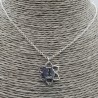 Zilveren ketting met lotus hanger met mediterende Boeddha