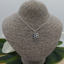 Zilveren ketting met lotus hanger met mediterende Boeddha