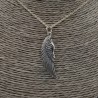 Zilveren ketting met grote vleugel hanger