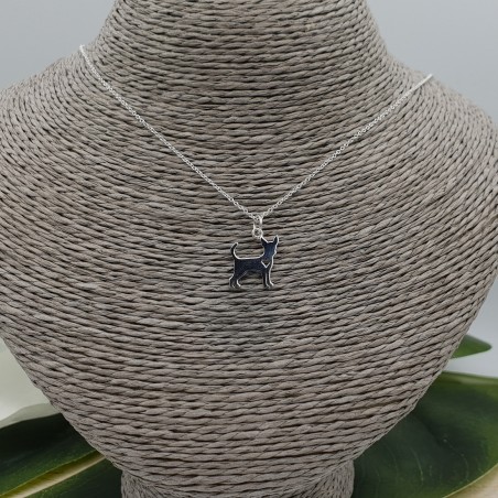 Zilveren ketting met Chihuahua hanger